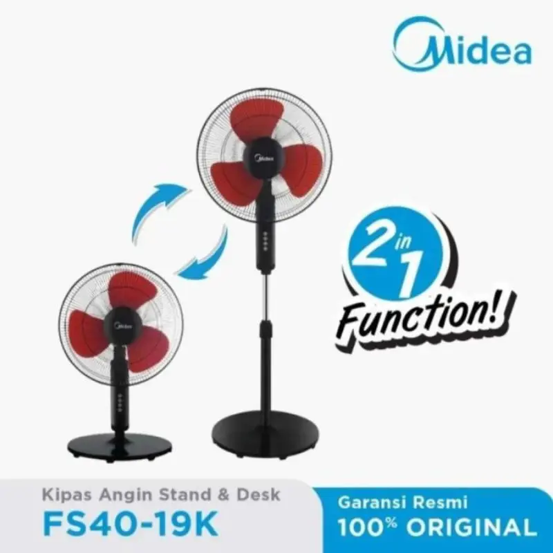 Kipas Angin Berdiri Midea FS40-19K 2 In 1