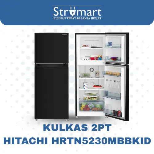 Kulkas 2PT Hitachi HRTN5230MBBKID