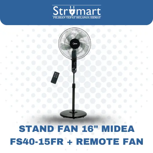 Kipas Angin Berdiri Midea FS40-15FR@HQ + Remote FAN@MPI