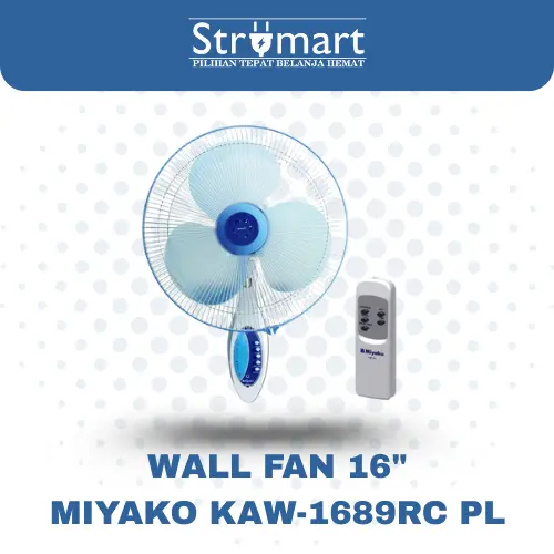 Kipas Angin Dinding 16" Miyako KAW-1689RC PL/2PC-3%/+RMT@2 (NEW)