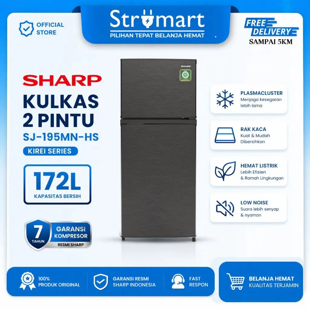 Kulkas 2PT Sharp SJ-195MN-HS
