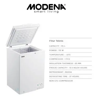 Chest Freezer Modena Md 0156 W