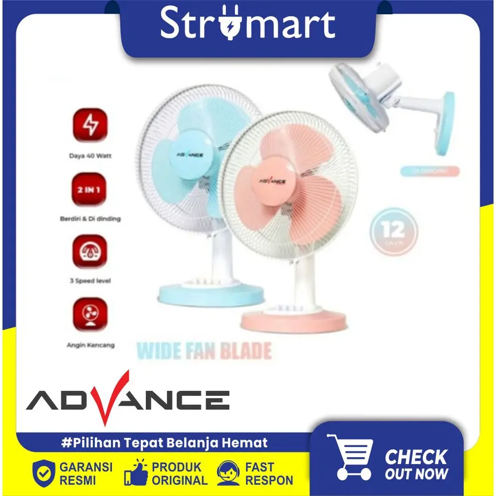 Kipas Angin Meja 12" Advance DF-1201 New 2IN1