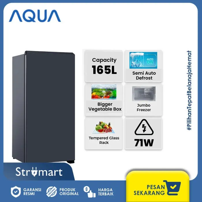 Kulkas 1PT Aqua AQR-D205MDS