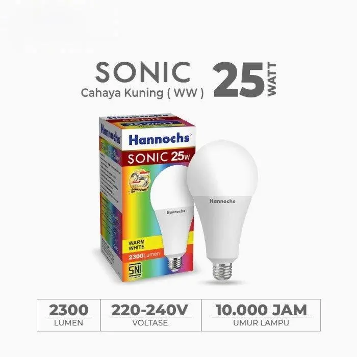 Lampu LED Hannochs SONIC 25 Watt - Cahaya Kuning