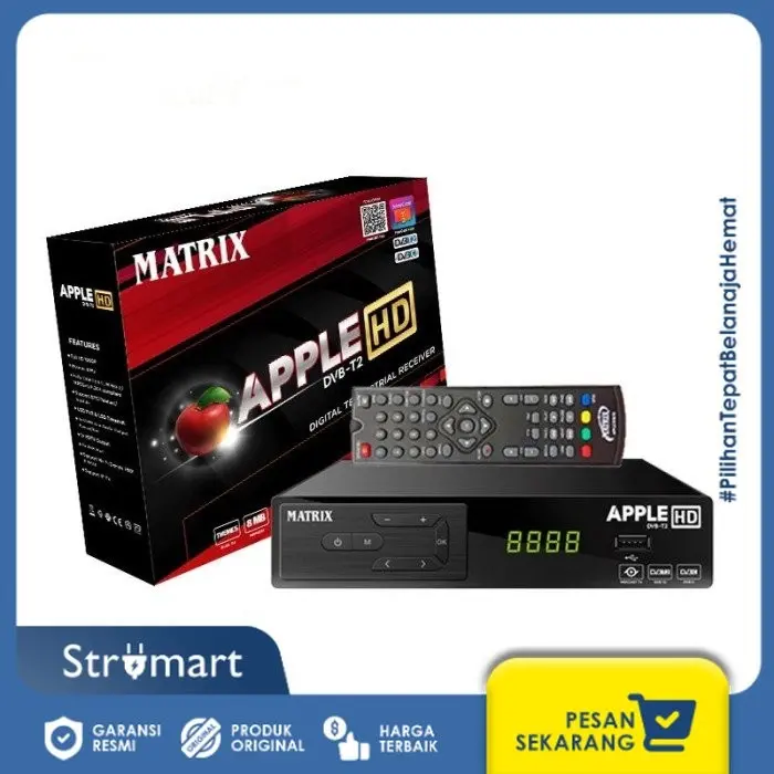 Receiver Matrix DVB-T2 MERAH=8MB/SET Top Box