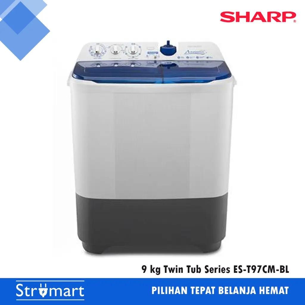 MESIN CUCI 9kg Twin Tub Series SHARP ES T97CMBL