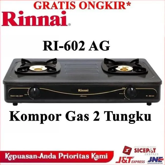 Kompor Rinnai Ri 602AG/2 TK/ANTI GORES-API Bsr