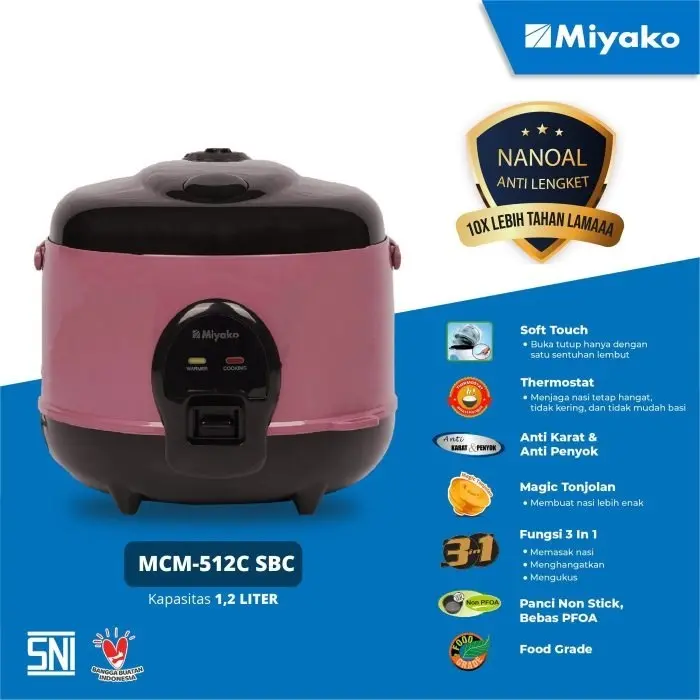 Magic Com Miyako MCM-512C SBC/2PC-3%/1,2LT/300W