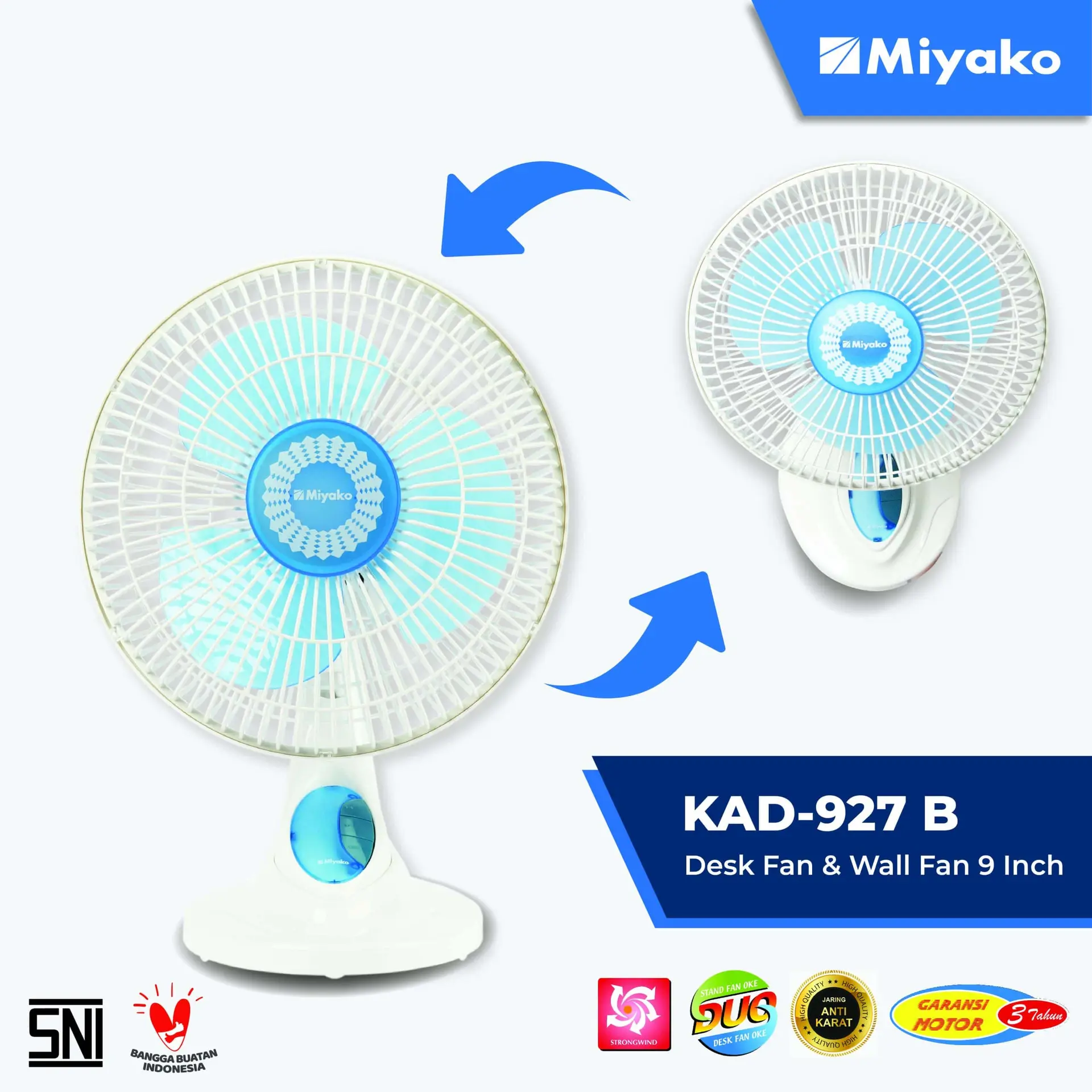 Kipas Angin Meja 9" Miyako KAD-927B-PL/30W