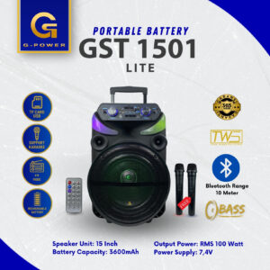 G-POWER Speaker Bluetooth Gst-1501 Lite 15 inch