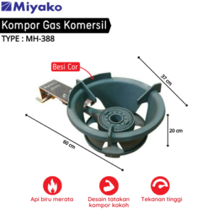 KOMPOR MIYAKO KR MH-388/=RI 300HP/1TK/COR (KOMPOR GAS KOMERSIL)