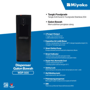 DISPENSER MIYAKO WDP-500 (GALON BAWAH/HOT-COOL-NORMAL)